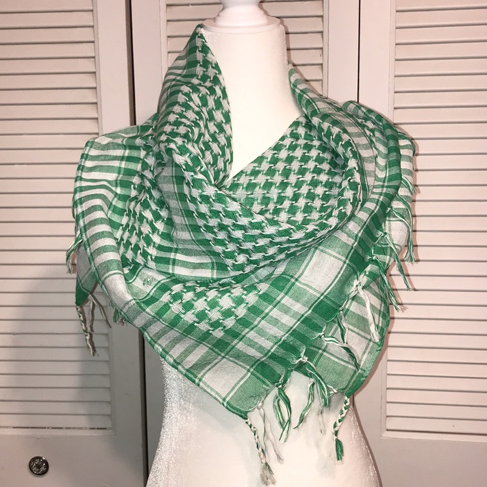 Green & White Keffiyeh Scarves!